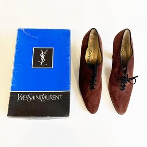 YSL Vintage  90's brown suede booties. Made in Italy. Size 10M